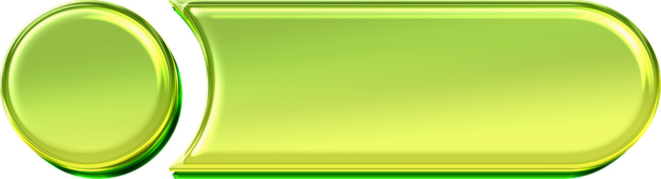 Green 3d mini oval button glossy app element