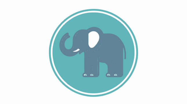 Gray Elephant Icon Side View.