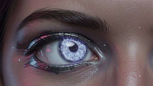 Futuristic Bionic Eye with Cybernetic Implants - Generative AI