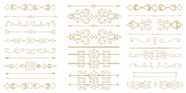 gold filigree frames and dividers collection of vintage inspired ornamental designs on white