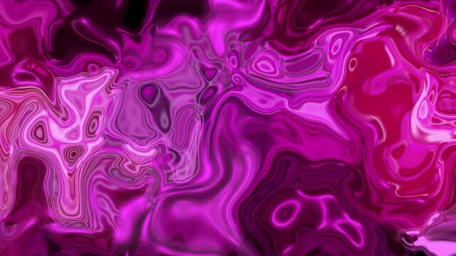 Vibrant Pink and Magenta Swirling Liquid Metal Abstract Texture with Reflections