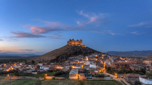 Municipio de La Calahorra en la hora azul, Espa&ntilde;a