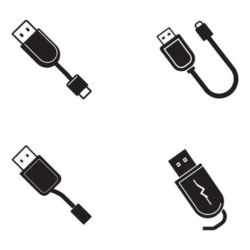 Usb cables and connectors for data transfer and charging electronic devices  various types and designs