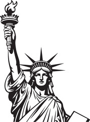 Obraz premium Statue of liberty holding torch with flame