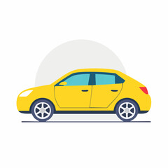 Obraz premium Yellow Sedan Car Illustration