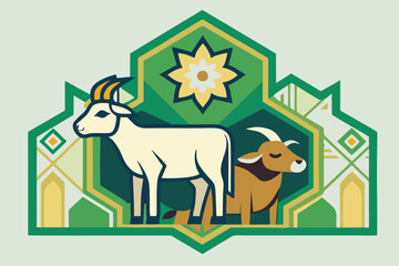 Naklejka premium vector design illustration icon feast of the sacrifice islamic