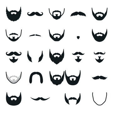 facial hair mustace styles icon set