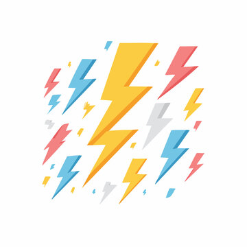 Colorful lightning bolts pattern