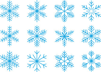 Fototapeta premium Beautiful snowflakes in turquoise and white