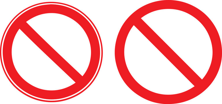 Red prohibition symbol or no entry icon Vector