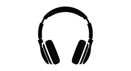 Fototapeta premium Headphones silhouette on a white background high quality