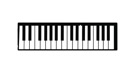 Fototapeta premium Piano keyboard silhouette on a white background