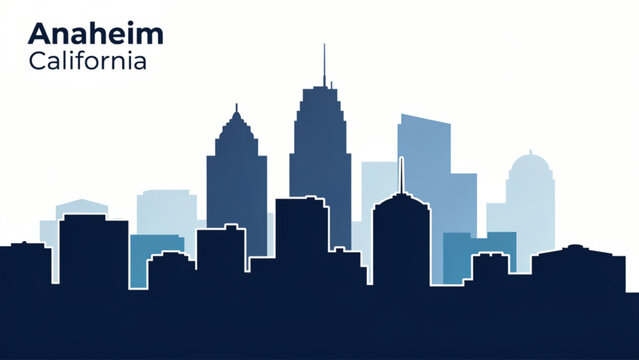 City skyline silhouette with skyscrapers and urban development in blue tones for modern urban landscape