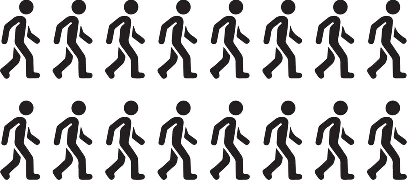Person walking cycle animation frames