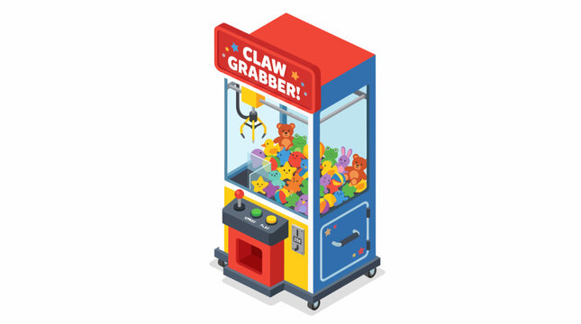 Isometric Claw Machine Toy Grabber Game Arcade Machine with Stuffed Animals