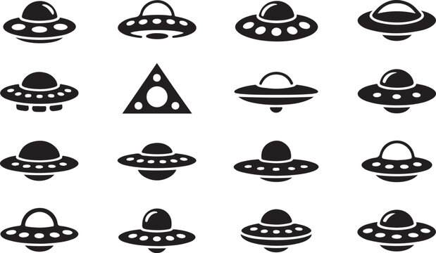 Collection of various flying saucer and ufo designs