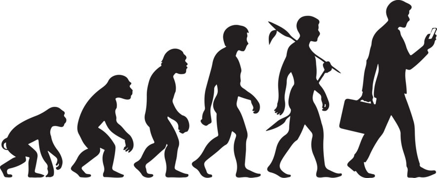 Evolution of man from ape to modern professional