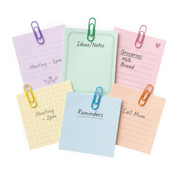 Colorful sticky notes with numbers and smiley faces