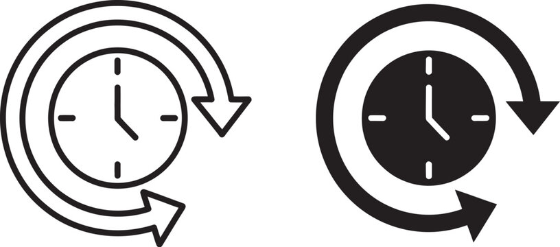 Time, forward icon in black flat vector illustration style representing fast forward, schedule progression, and future timing controls ideal for media players, productivity apps, and UI design.