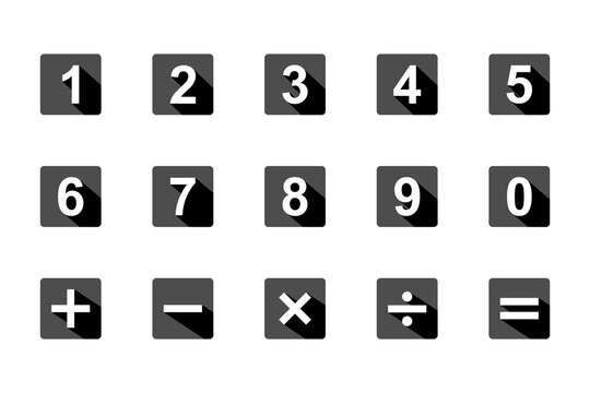 A set of number and math icon illustration