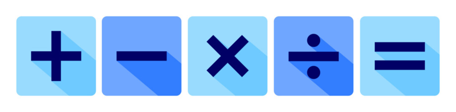 Vector icon set mathematical symbols