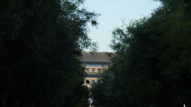 The old city wall built for the defense in the Datong city of the China
