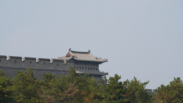 The old city wall built for the defense in the Datong city of the China
