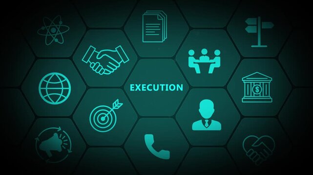 Execution Dashboard Interface Representing Strategic Action, Business Productivity and Operational Performance Management