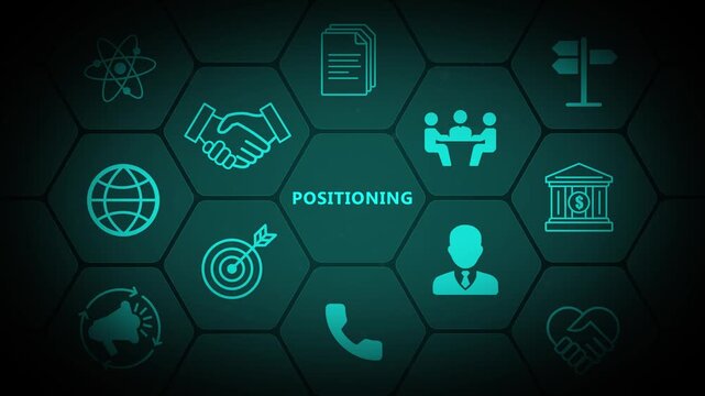 Positioning Dashboard Interface Representing Market Strategy, Brand Visibility and Competitive Business Development