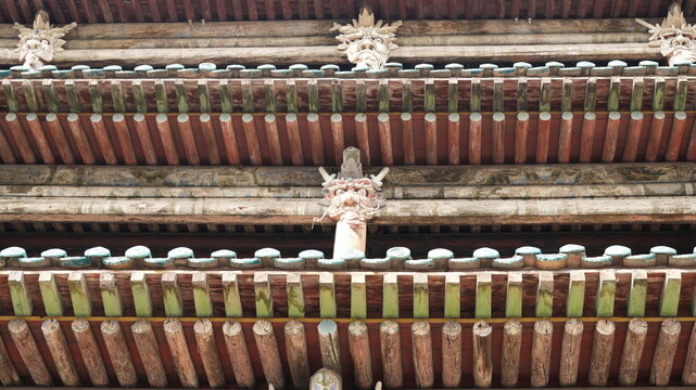 The old big sculptures view carved on the hill near Datong city in China for the buddhism reason
