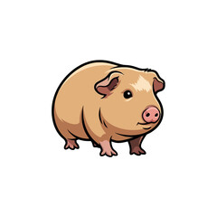 Fototapeta premium Cute Cartoon Pig Animal Character.