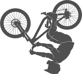 Obraz premium Extreme athlete executing backflip stunt silhouette vector can editable