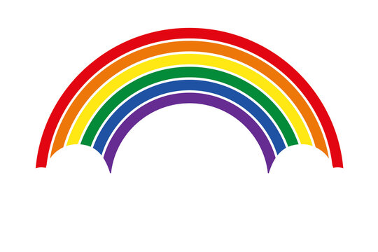 Regenbogen mit Wolken auf transparentem Hintergrund &ndash; Symbol f&uuml;r Vielfalt, Pride und Inklusion