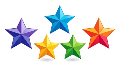 Obraz premium A collection of colorful stars on white background