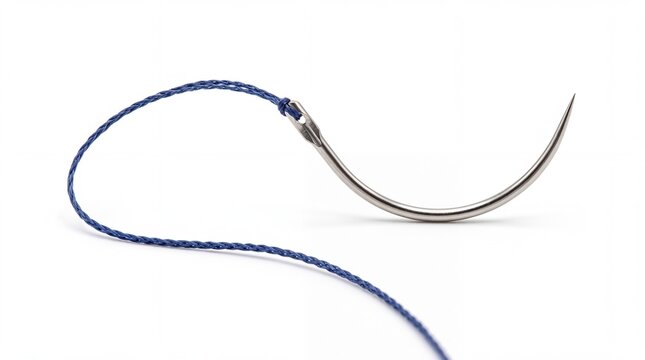Single Surgical Suture Needle &ndash; Precision Surgical Instrument and Medical Procedure Concept