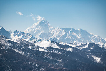 Overlooking Mount Gongga(Minya Konka).As the highest peak in Sichuan, Mount Gongga(Minya Konka) stands at 7,508 meters above sea level and is known as "the King of Sichuan Mountains". © qinglin