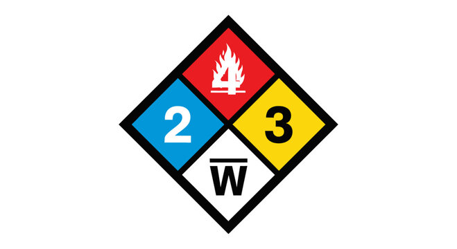 NFPA 704 Hazard Diamond Sign with Fire, Health, and Flammability Ratings