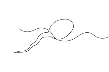 Obraz premium Minimal Sperm Cell One Line Art Vector Illustration for Fertility and Reproductive Healthcare Concept