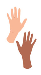 Fototapeta premium Diverse Hands Reaching Up, Symbolizing Unity, Equality, and Support