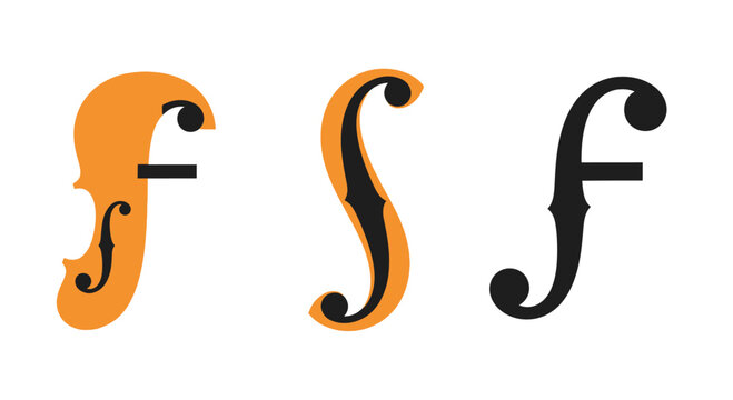 Music F-Hole Icon Set Violin Sound Hole Design