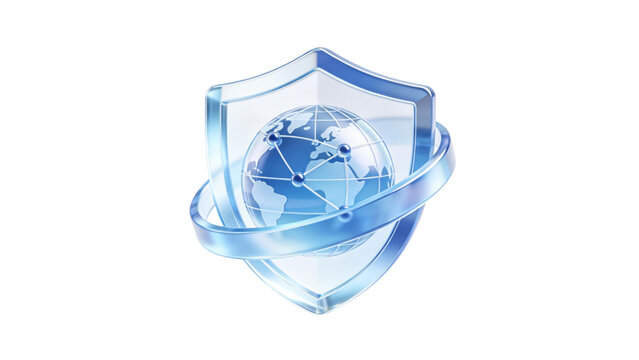 3d rendering biometric face recognition scanner icon on glass shield with glowing neon podium. concept of facial ID authentication, smart security and cyber defense
