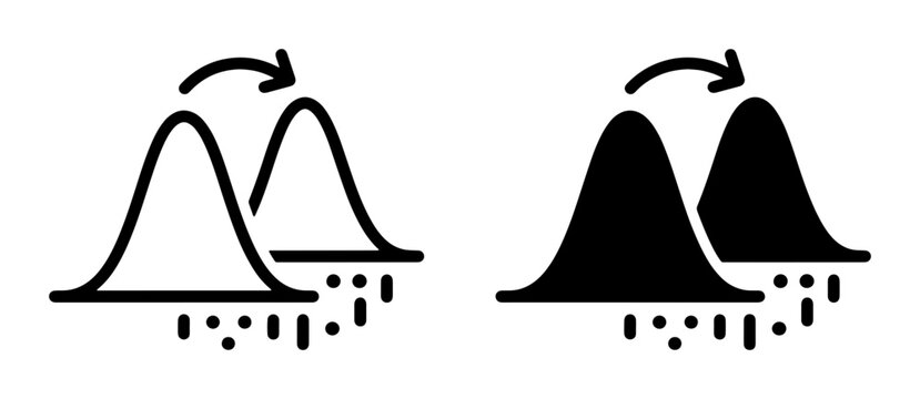 Statistical Distribution Comparison, Data Analysis Icons, Gaussian Curve Comparison, Probability Distribution, Scientific Research Symbols