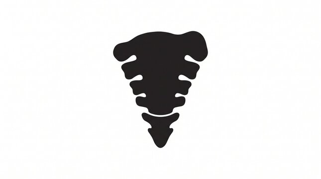 Human sacrum and coccyx tailbone silhouette anatomy vector icon with lower