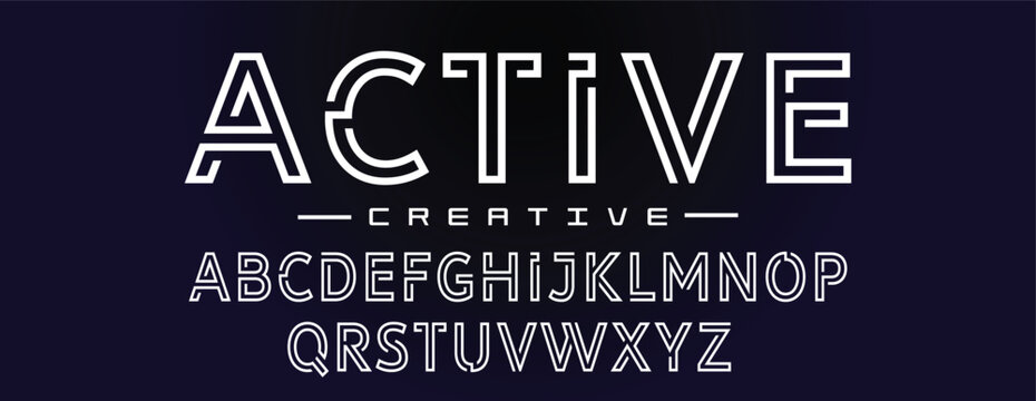 Active, Modern Sport Future Logo Alphabet Font and Number. Typography abstract italic bold fonts technology, sport, movie brand logos. vector illustration
