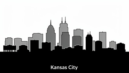 Obraz premium Urban skyline silhouette with skyscrapers and tower structures for city planning