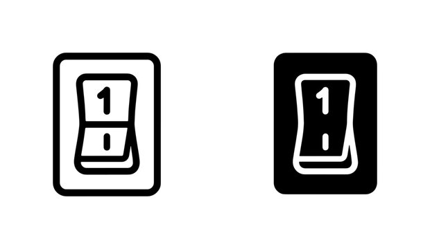 Light Switch Icon Set: On and Off Toggle Symbols, Electrical Control Elements, Simple Vector Graphics for Power and Energy Concepts
