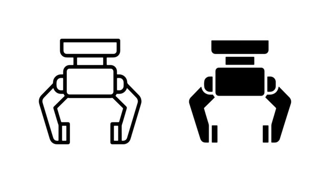 Robotic Claw Icons, Industrial Gripper Vector Set, Mechanical Arm Symbol Collection, Precision Tool Graphics