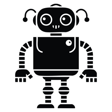 Abstract robot silhouette on a white background. Vector illustration ideal for futuristic technology themes, artificial intelligence graphics, and modern robotic designs.