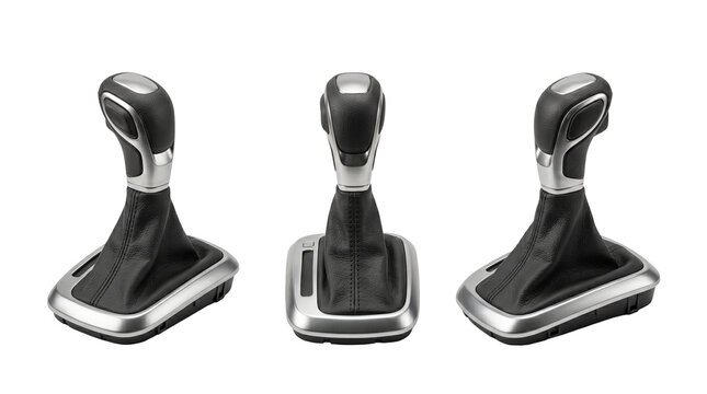 Set of 3 identical automatic gear shift selector levers transmission knob template