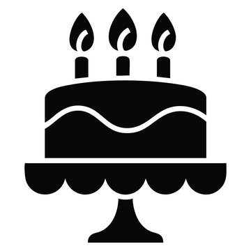 Birthday cake with drippy chocolate and candles. Sweet dessert illustration ideal for birthday celebration, party, and festive themed designs.